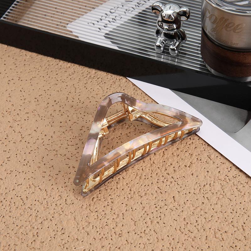 Light Luxury High-Grade Acetic Acid Triangle Shark Clip Female Spring Large Hair Volume, Back Head Hair Disc Grab Clip Hairpin Headdress