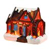 Christmas Village Scene for Home Desktop Ornaments Resin House Snowy Winter Town With LED Light Figurines for Christmas