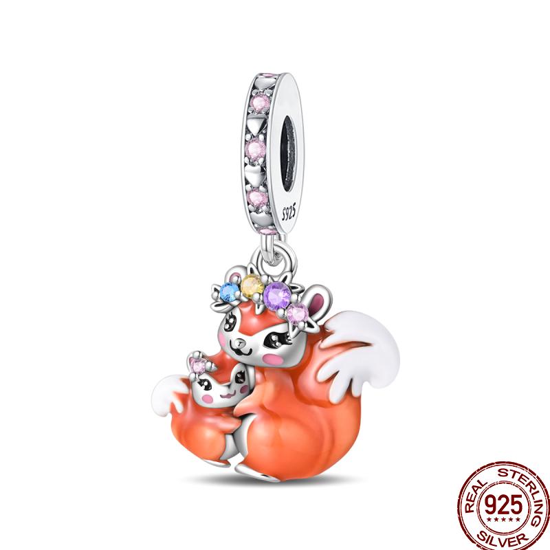 Copper Magician Circus Playing Cards Teddy Bear Charm Beads Suitable Fit Pan Original Bracelet Diy Jewelry