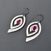 Pink Ruby Gemstone Silver Plated Dangle Drop Multi Electroformed Ethnic Earrings V-88