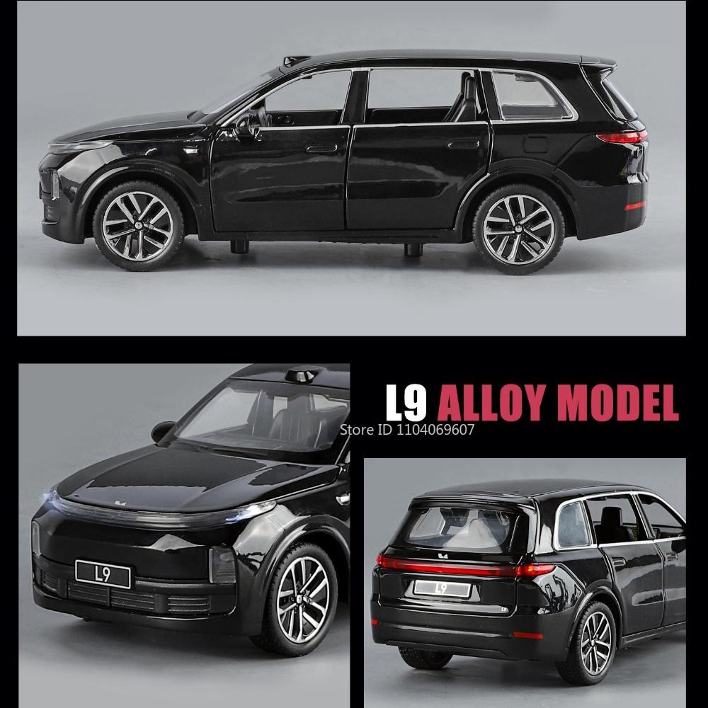 Scale 1:32 L9 ES8 Car Model Toy Alloy Die-cast Rubber Tires Music Light New Energy Vehicle Models Ornaments for Kids Boys