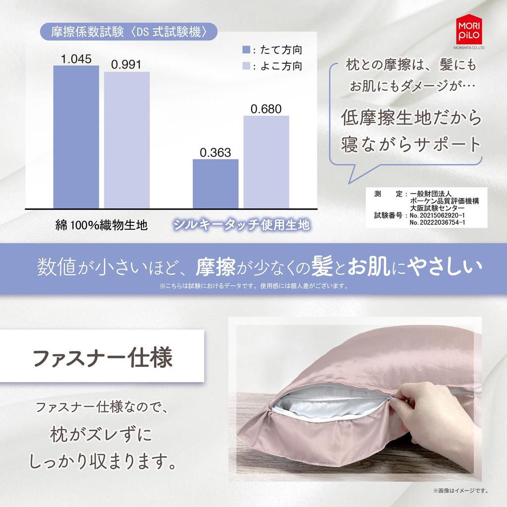 MORIPiLO Morishita Sanrio Pillow Cover Silk Touch 43x63cm Washable with Frills Low Friction Triple Moisturizing Character Goods SANRIO Purple 4621367