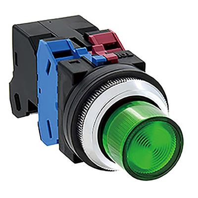IDEC Série Bouton-poussoir lumineux ALN22611DNG 30 Interrupteur, Saillant, Momentané,