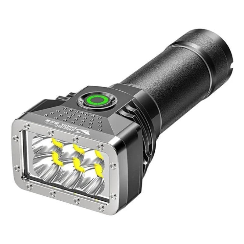 High Bright 6 LED Flashlight Portable Mini Torch Outdoor Camping Emergency Lighting Lamp Small Spotlight With Power Display