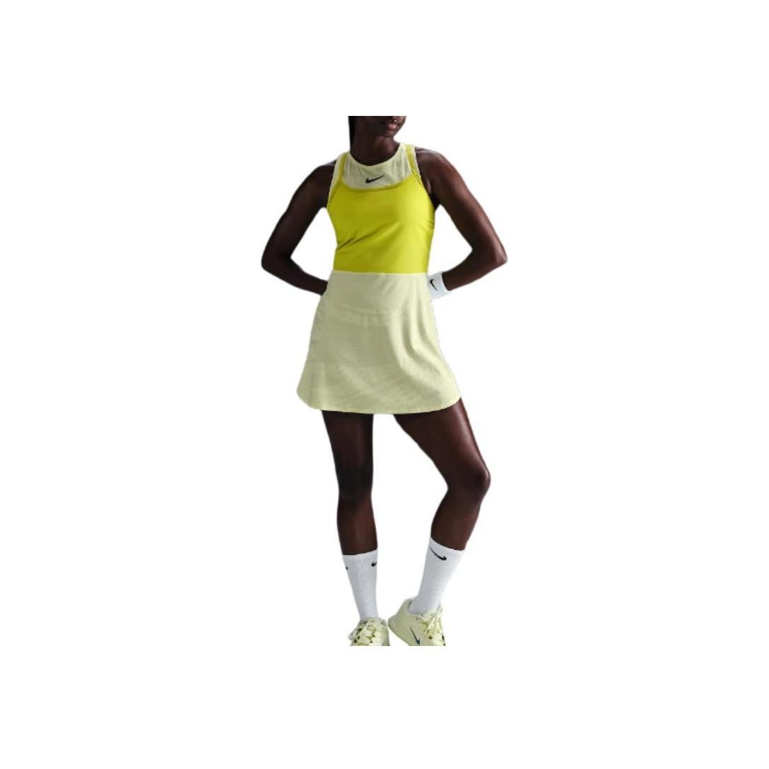 

Nike Платье без рукавов с цветным логотипом, женские платья, светящийся зеленый FZ6463-331 S