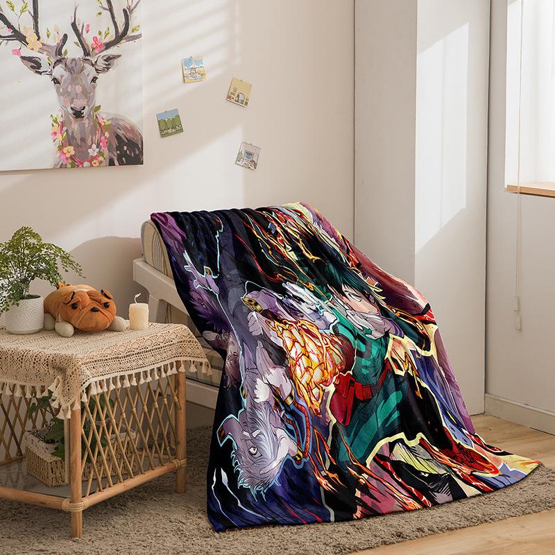 Kreskówkowa Seria Bohaterów Akademia Dwustronny Flanelowy Koc z Cyfrowym Drukiem 3D Koc