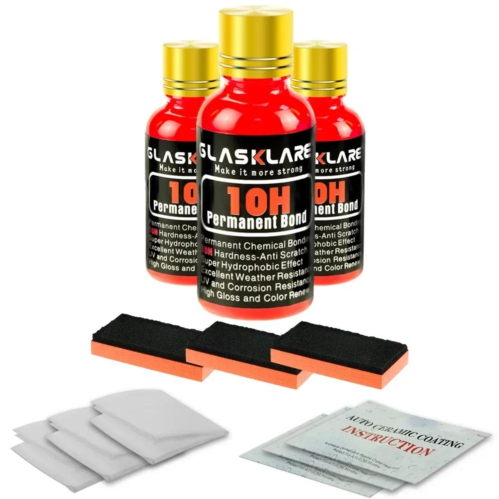 

10H Car Polish Liquid Ceramic Coat Hydrophobic Glass Coating Защитная пленка для стекла Уход за автомобилем Защита от царапин