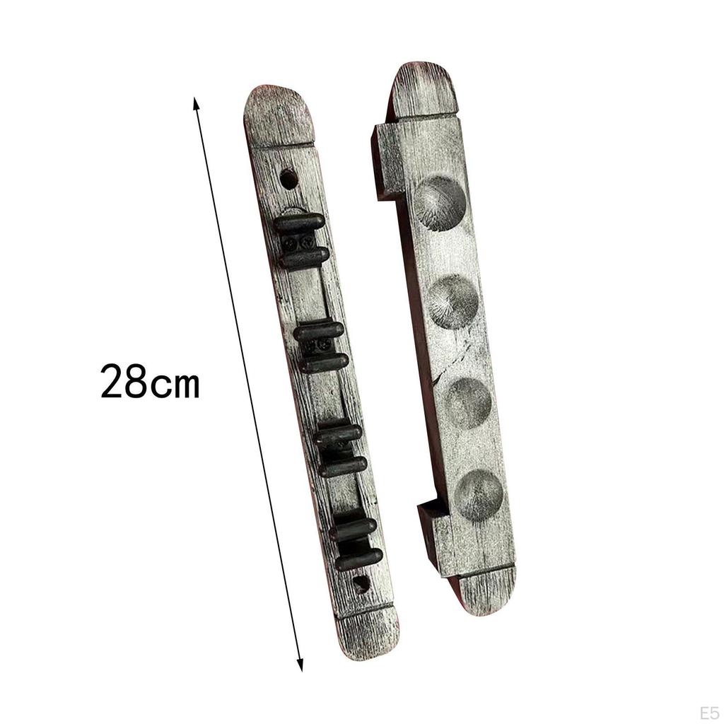 2 Pcs 4 Racks Wall Mounted Table Poles Clip Accessories Wooden Clips Pole Organizer Storage