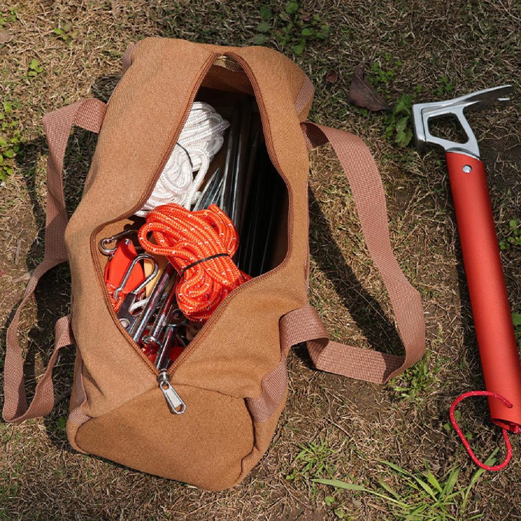 Tent Stakes Storage Bag Heavy Duty Organizing Hiking Tent Wind Rope Accessory Container Pocket for Camping Picnic Backpacking