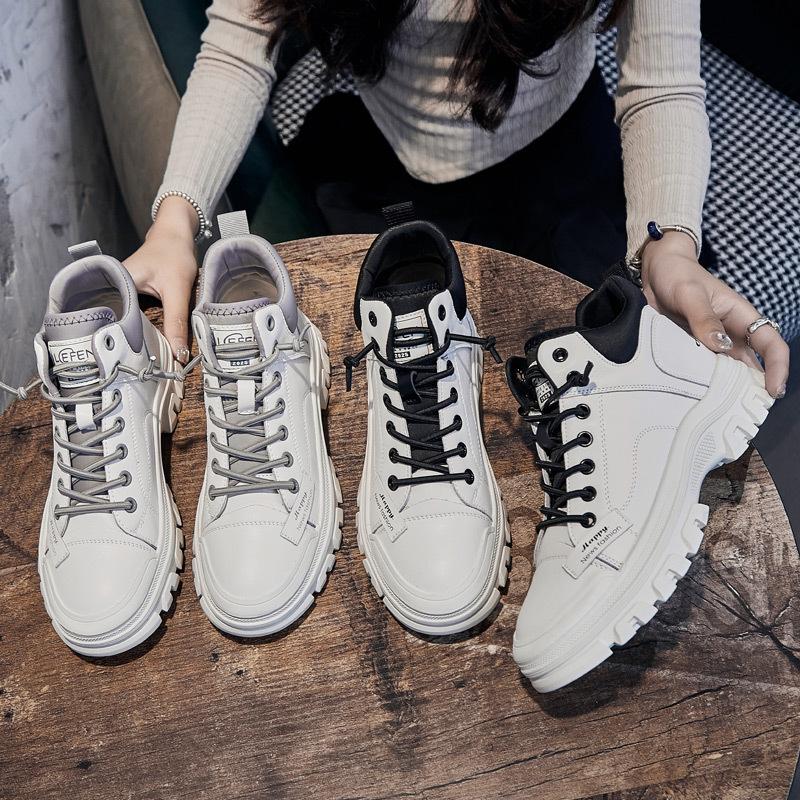 Short boots women's spring and autumn velvet Martin boots women's single boots casual sports shoes high-top little white women's shoes tide