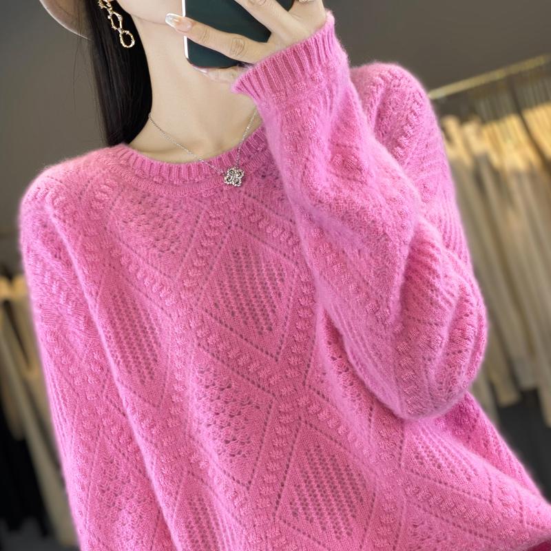 Women Sweater 100% Wool MODERN NEW SAGA O-neck Knit Pullover Thick Winter Jumpers Female Knit Tops