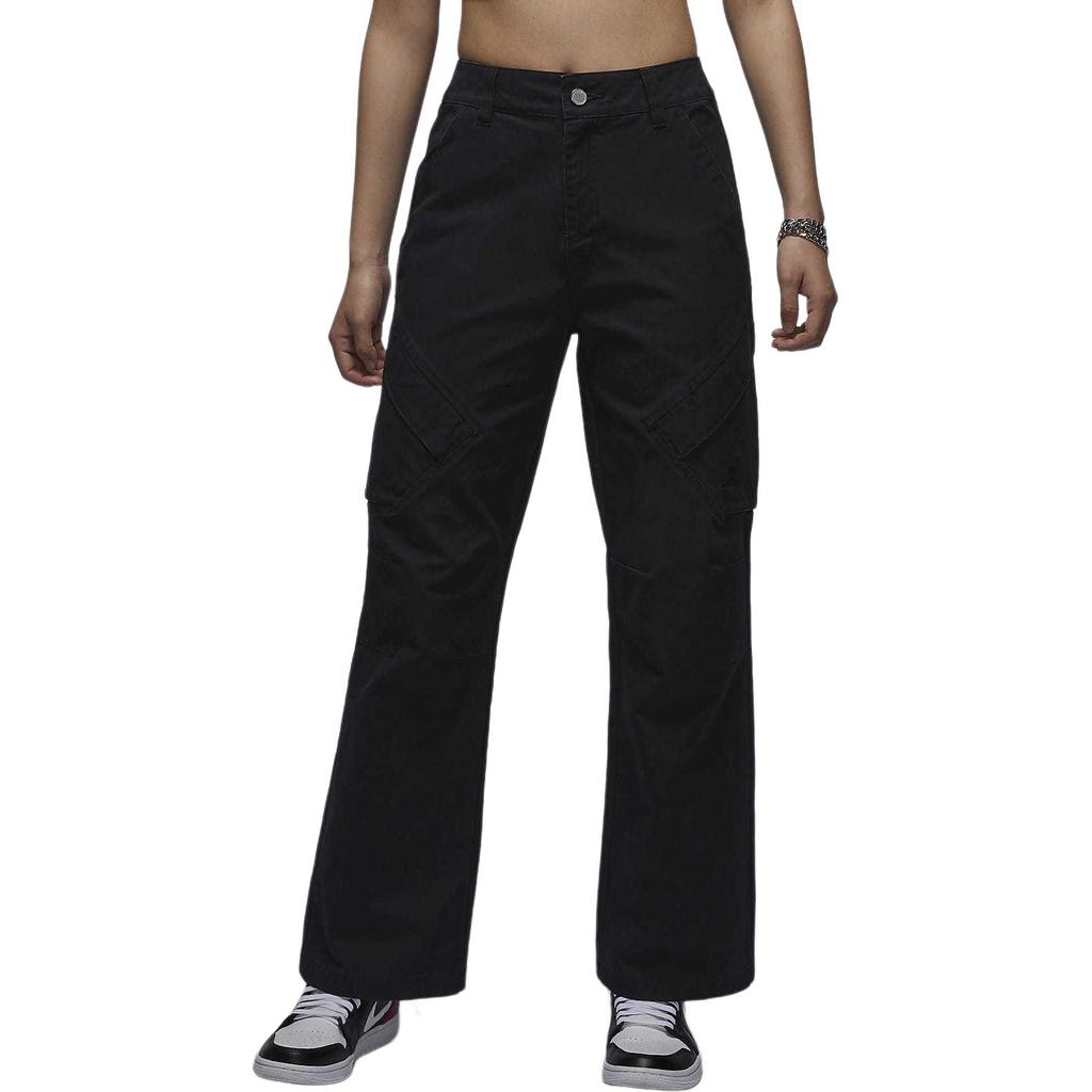 Jordan Chicago Logo Solid Color Fashionable Practical Loose Multi Pocket Cargo Pants Women Cargo Pants Black FV7099-010