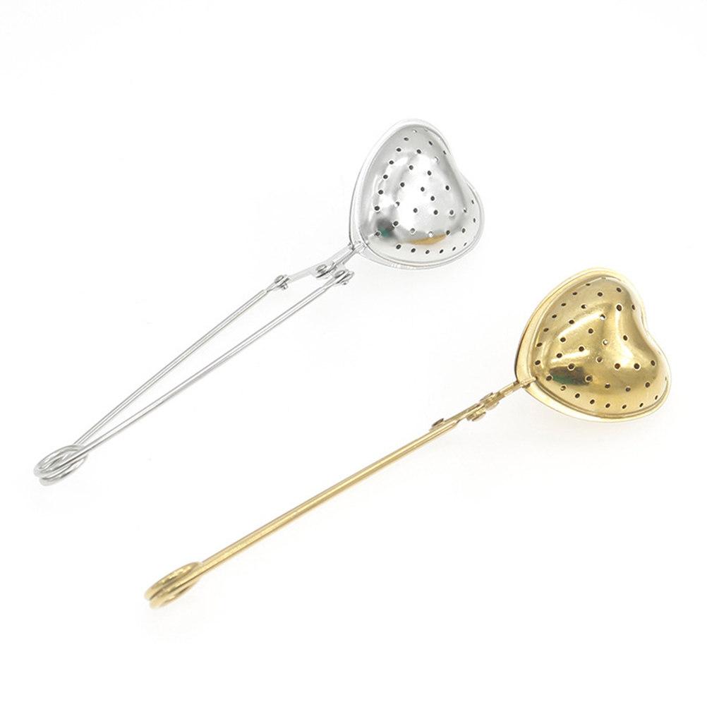 2Pcs Creative Heart Shape Tea Strainer Stainless Steel Infuser Filter for Loose Leaf Tea, Herbs, Home Party, Easy Clean