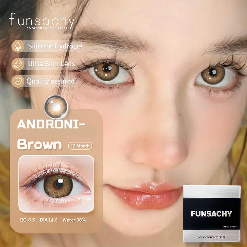 FUNSACHY 2 st Naturliga Kontaktlinser för Ögon Färgade Blå Kontaktlinser Grå Vacker Pupill Grön Lins Ögonmakeup Koreanska Linser