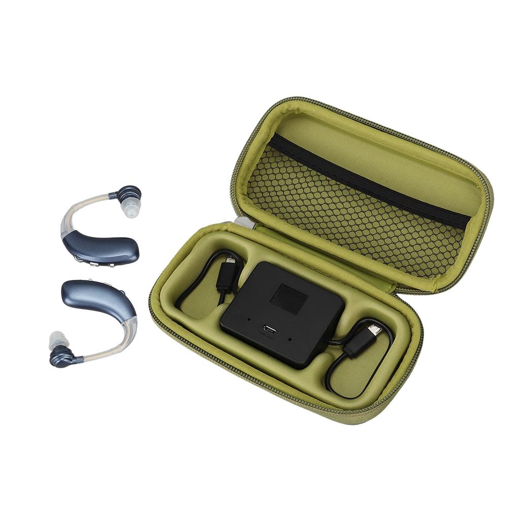 1 Paar Wiederaufladbarer Hörverstärker Bluetooth Stabile Übertragung Rauschunterdrückung Hörhilfe Hörgerät Blau