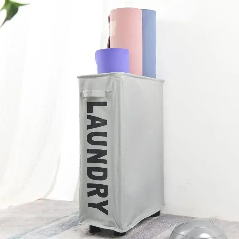 Складная корзина для белья Ящик для хранения одежды Корзина для грязной одежды Хранение йоги Коробка для всякой всячины на колесах Аксессуары для ванной комнаты 2709₽