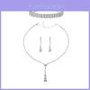 Bridal Party Jewelry Set With Zircon Water Drop Necklace Earrings And Bracelet For Weddings