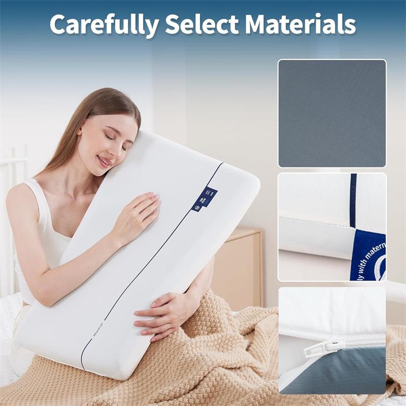 Almofadas de Espuma Viscoelástica para Alívio da Dor no Pescoço, Núcleo Duplo Lado Costas Estômago Almofada Cervical com Ergonômica, Almofadas de Retorno Lento Macias