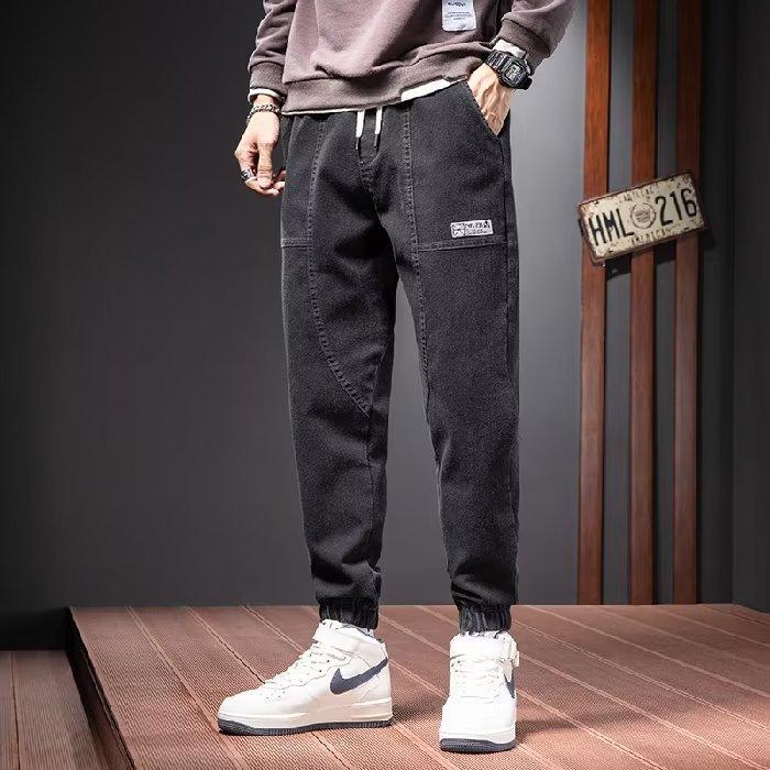 Jeans Men's Spring and Autumn New Korean Version Trendy Brand Large Size Loose Harlan Pants Youth Fashion Casual Leggings