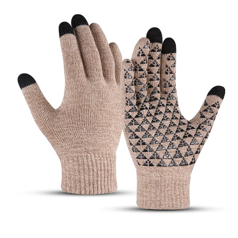 Touchscreen Gloves Men Women Autumn Winter Warm Thermal Thick Korean Style Knitted Driving Riding Fingerless Gloves