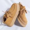 Echtes Leder Herren Freizeitstiefel Modedesigner Stiefeletten Handgenäht Männliche Laufschuhe Warme Plüschfell Winterstiefel