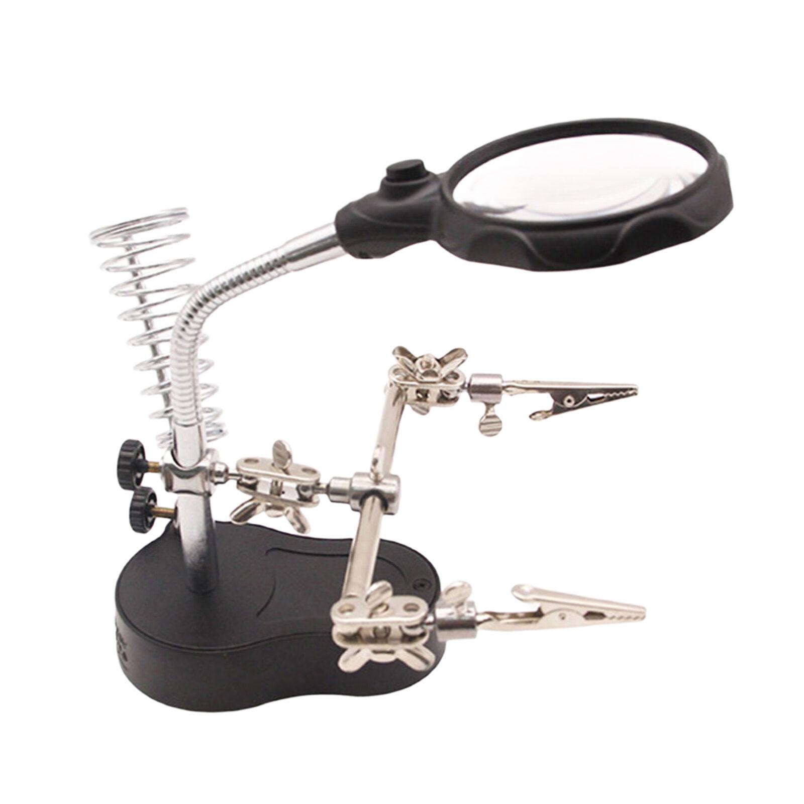 

4X Magnifying Glass With LED Light Double Power Desktop Clamp Suitable For Precise Electronics Repair And Detailed Work