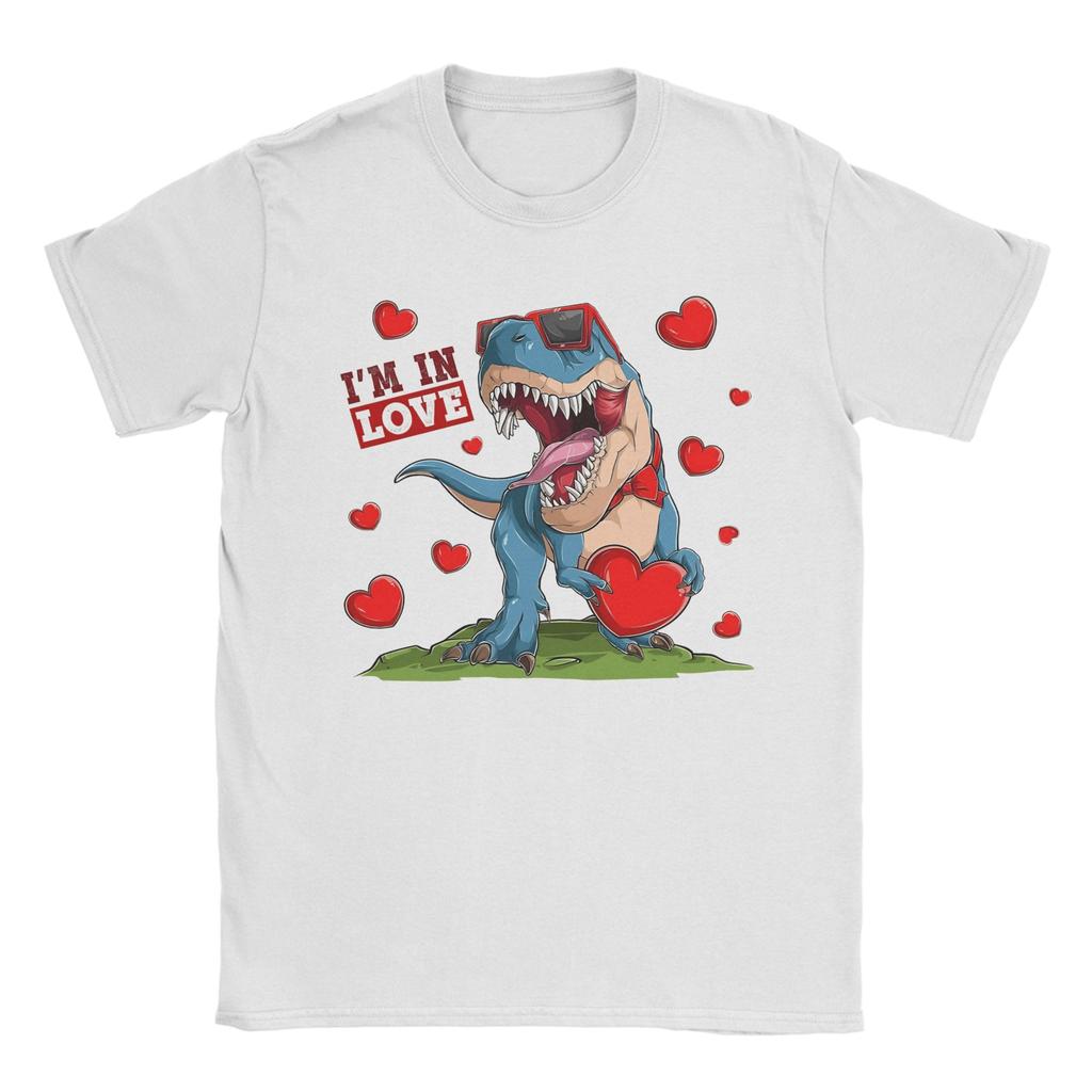 Trex Dino I Steal Hearts TShirt for Unisex  Casual Cotton Tees Crewneck Short Sleeve T Shirt New Arrival Tops