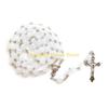 F26C Acrylic White Luminous for Cross Rosary Necklace Hanging Pendant for Women Men Praying Meditation Gift Supplies