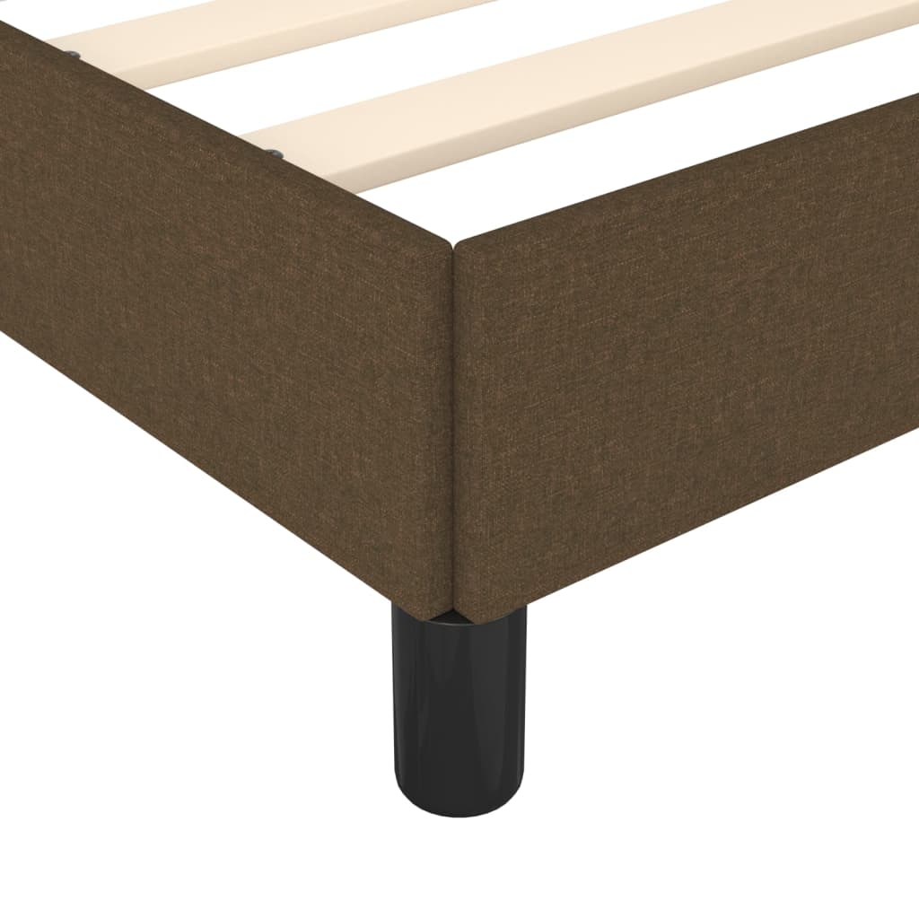 Vidaxl Bed Frame Without Mattress, Dark Brown, 120X200 Cm, With Fabric