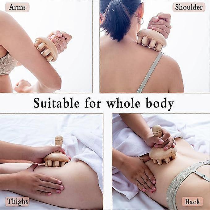 Wooden physiotherapy mushroom massage tool, wooden mushroom massager, cellulite lymphatic detoxification physiotherapy massage cup body shaping tool