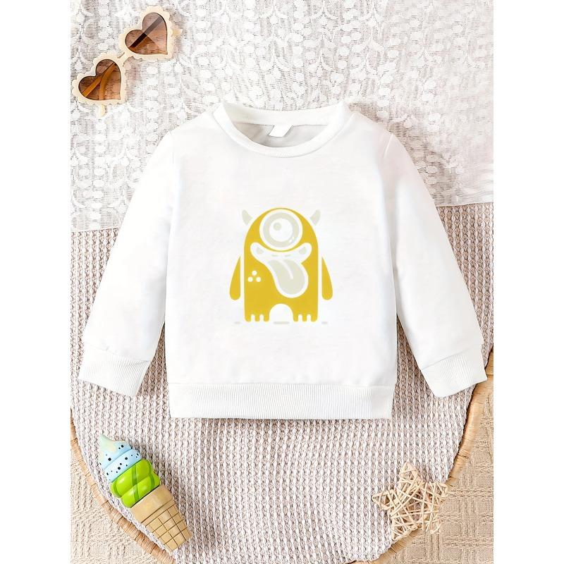Kids Crewneck Hoodie, Cute Cartoon & Geometric Print,Spring Autumn Winter Holiday Tops