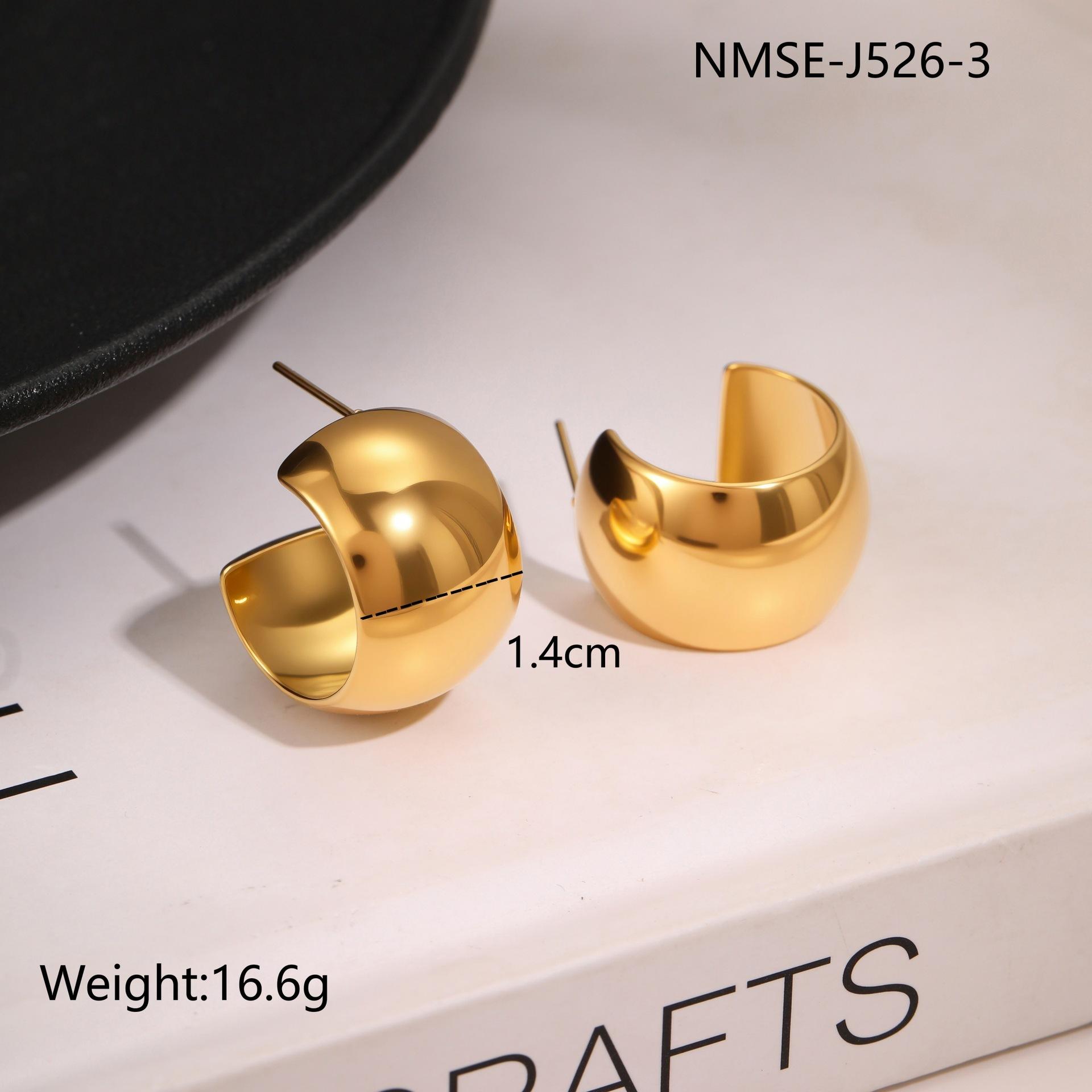 GEMCHIC Women s Minimalist Geometric C-Shaped Hoop Earrings 18K Gold Plated Stainless Steel Luxury Studs 18K