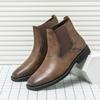 High Tops New Winter Fashion Brown Black Chelsea Ankle Boots Men's Casual Luxury Brand Designer Shoes Zapatos Hombre