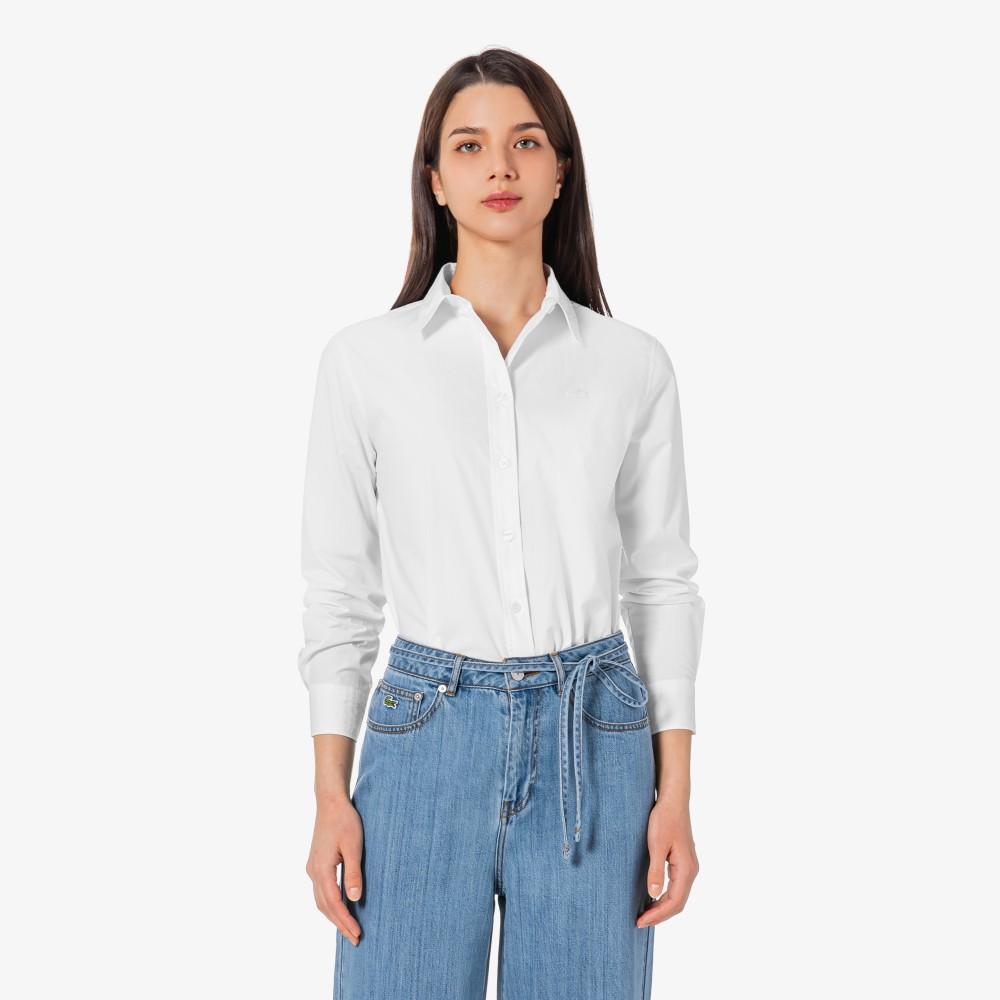 [Lacoste] Женская однотонная рубашка из поплина CF694E-56G001 34