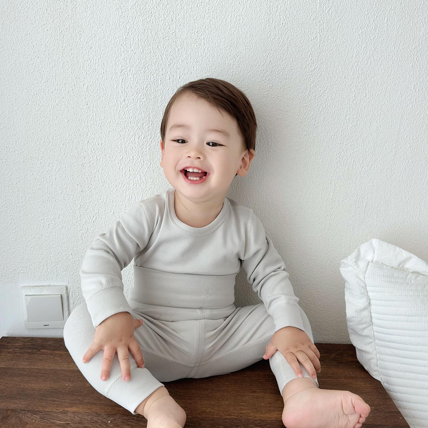 

Детский хлопковый термокомплект для пижамы - Милый и теплый для весны/осени 80 (Height ~75cm)