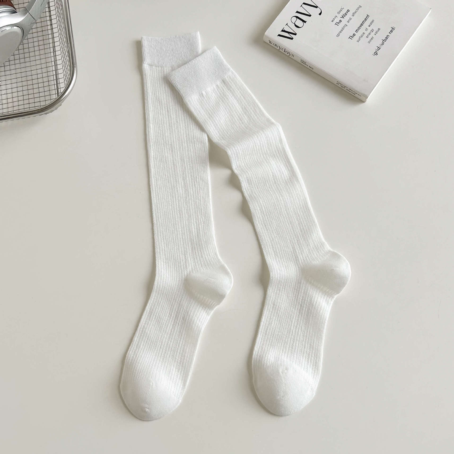 

Season Thin Long Stacking Socks Hollow Socks Ballet Sweet Cotton Calf Women S Socks One size fits all чистий білий колір