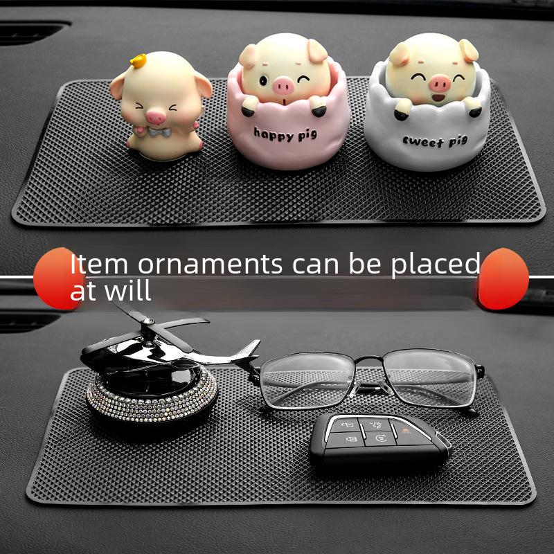 Bil Anti-Slip Matta: Telefonhållare, Prydnader, Förvaring, Solskydd och Värmebeständighet.