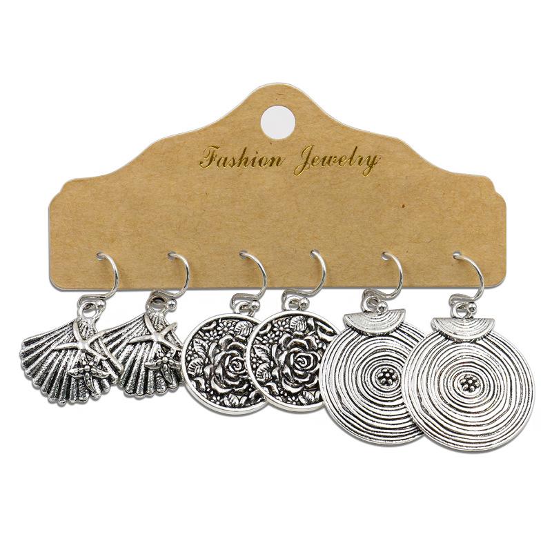 Antique Sliver-Plated Hollow Alloy Geometric Dangle Indian Earrings For Women Gypsy Zircon Boho Ethnic Leaf Bell Tassel Earring