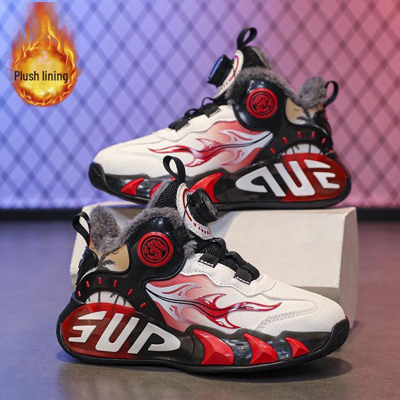 Kids & Adults Basketball Shoes with Rotary Buckle - Breathable, Lightweight, All-Season Training Shoes