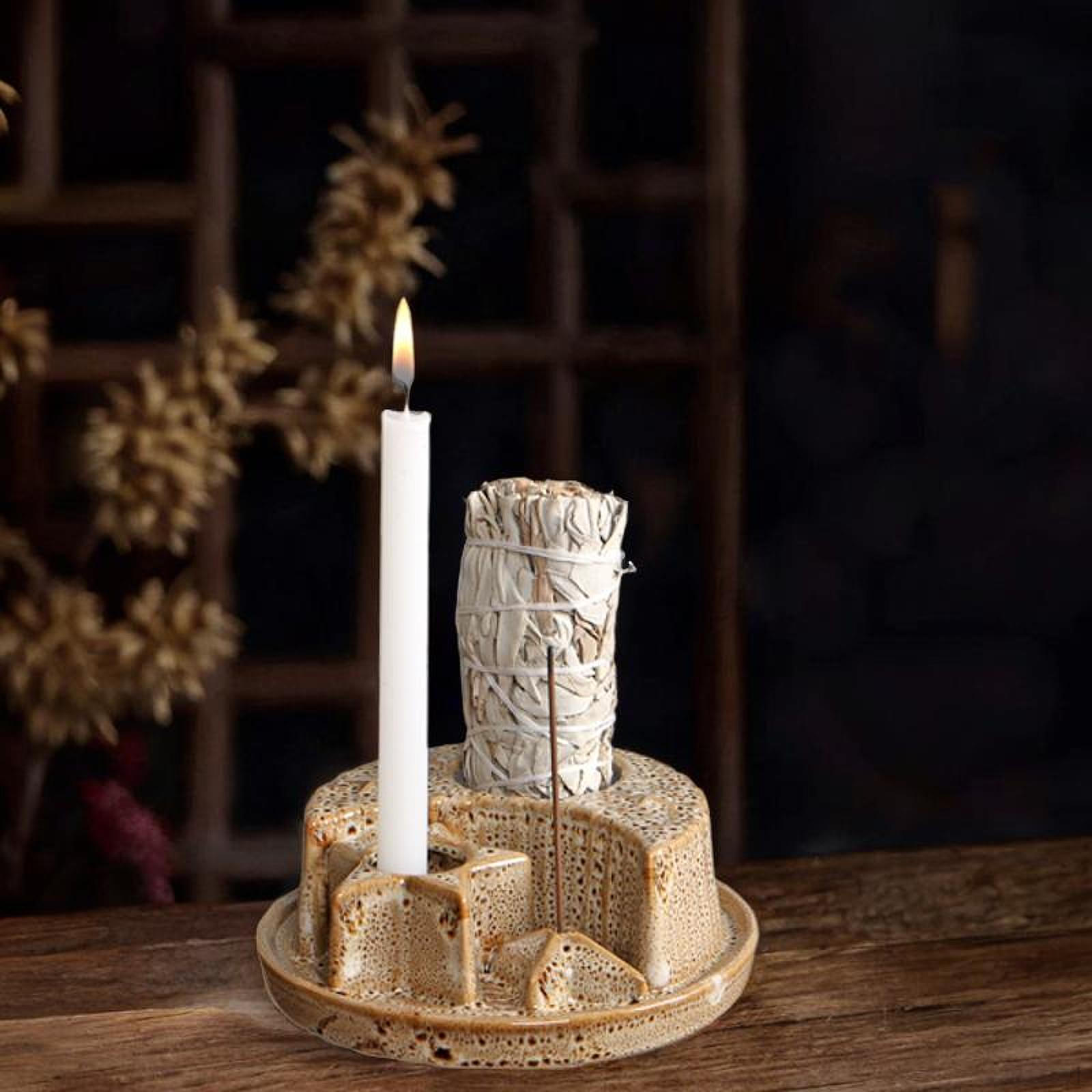 

Пало Санто держатель шалфей свеча благовония палочка для спальни офиса Brown and White