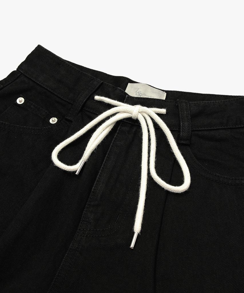 Rosiro Wide String Denim Pants Black