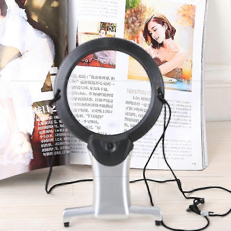 Round Neck Embroidery Loupe: Reading Magnifier Lighted X2 And X6 Magnifying Illuminated Hands-free Led For Work Sewing Repairs Creative Leisure