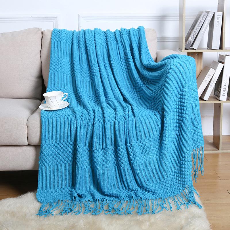 Nordic Tassel Sofa Throw Blanket - Air Conditioning Nap & Hotel Bed Runner, Summer Bed Flag, Bed End Blanket