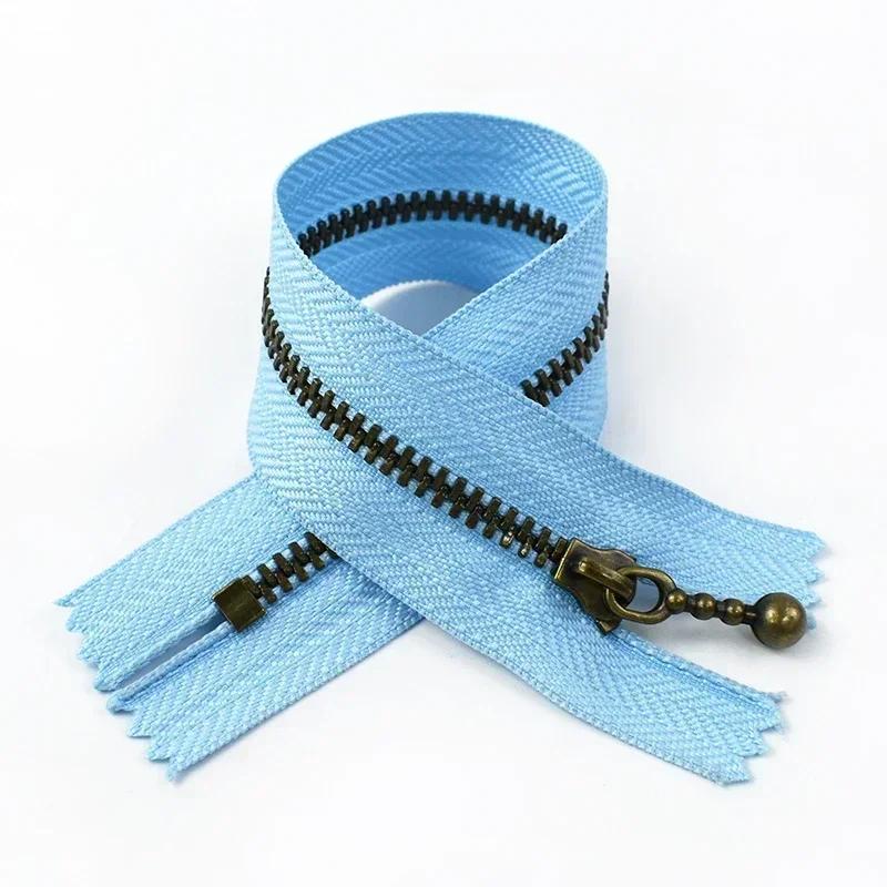 5-20Pcs 3# Metal Zippers 15/20/25/30/40cm Close-end Zipper Bag Clothes Closure for Sewing Bronze Teeth Zip Repair Kit Accessory