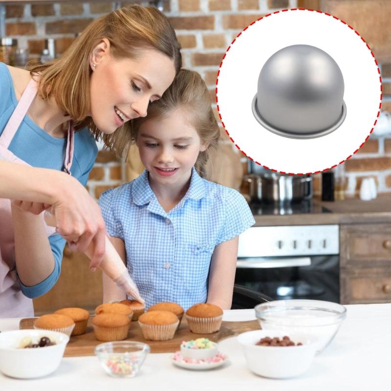 Deep Half Sphere Cake Baking Mould Efficient Nonstick Aluminum Cupcake Maker For Oven And Kitchen Use