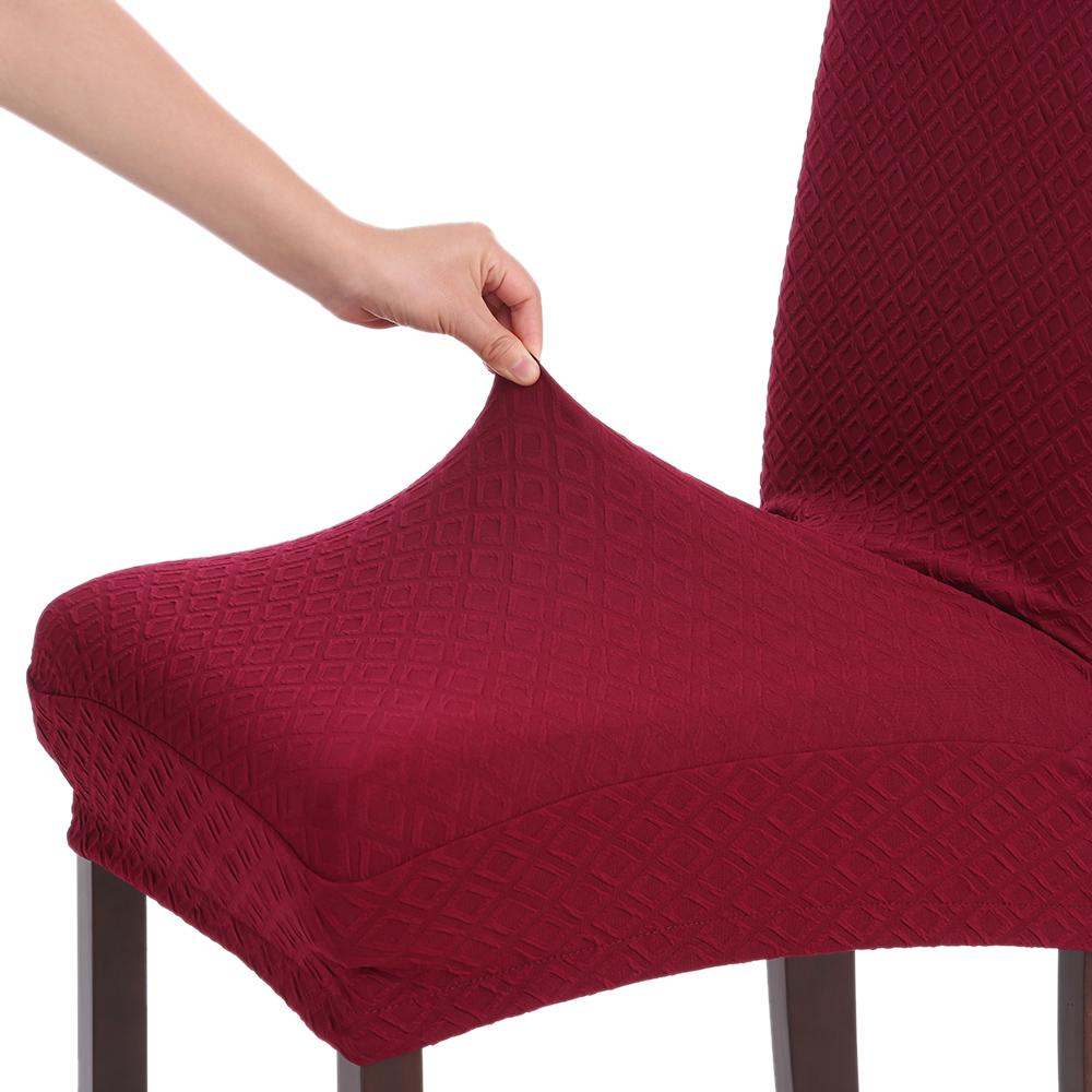 Thick Knit Stretch Removable Washable Dining Chair Cover Polyester Spandex Seats Slipcover for Wedding Party Hotel Dining Room Ceremony