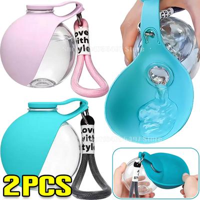 1/2 Stück Hundeball Wasserflasche mit abnehmbarer Silikonschüssel 285ml Kunststoffkonstruktion Auslaufsicher Outdoor-Aktivitäten Wie Spazierengehen