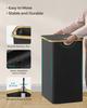 SONGMICS Laundry Basket with Lid, 3-Section Large Laundry Hamper, 150L, Removable Mesh Liner, Oxford Fabric, Bamboo Handles, Collapsible