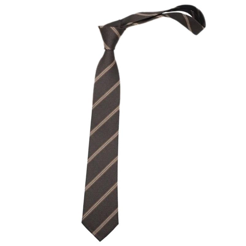 

Coffee Striped JK Girl Neck Tie School Student Uniform Pre-Tied Adjustable Necktie Bowtie for Formal Wear Business 1