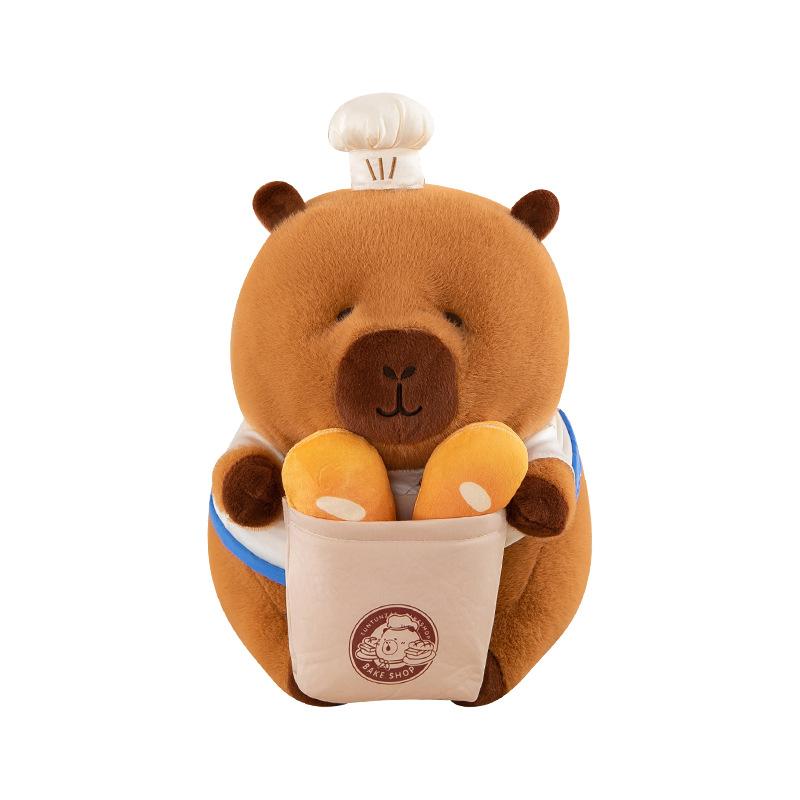 New Baker Capybara Bread Capybara Cute Kapibala Plush Toys for Girls Birthday Gift Grab Doll